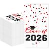2026 Graduation Disposable Paper Napkins, Guest Dinner Hand Towels for College School Grad Class Congrats Celebration, Cocktail Party Decorations (80, Red & Black) view 1