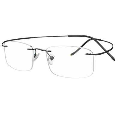 Eyekepper Titanium Rimless Reading Glasses Readers Men Women Black