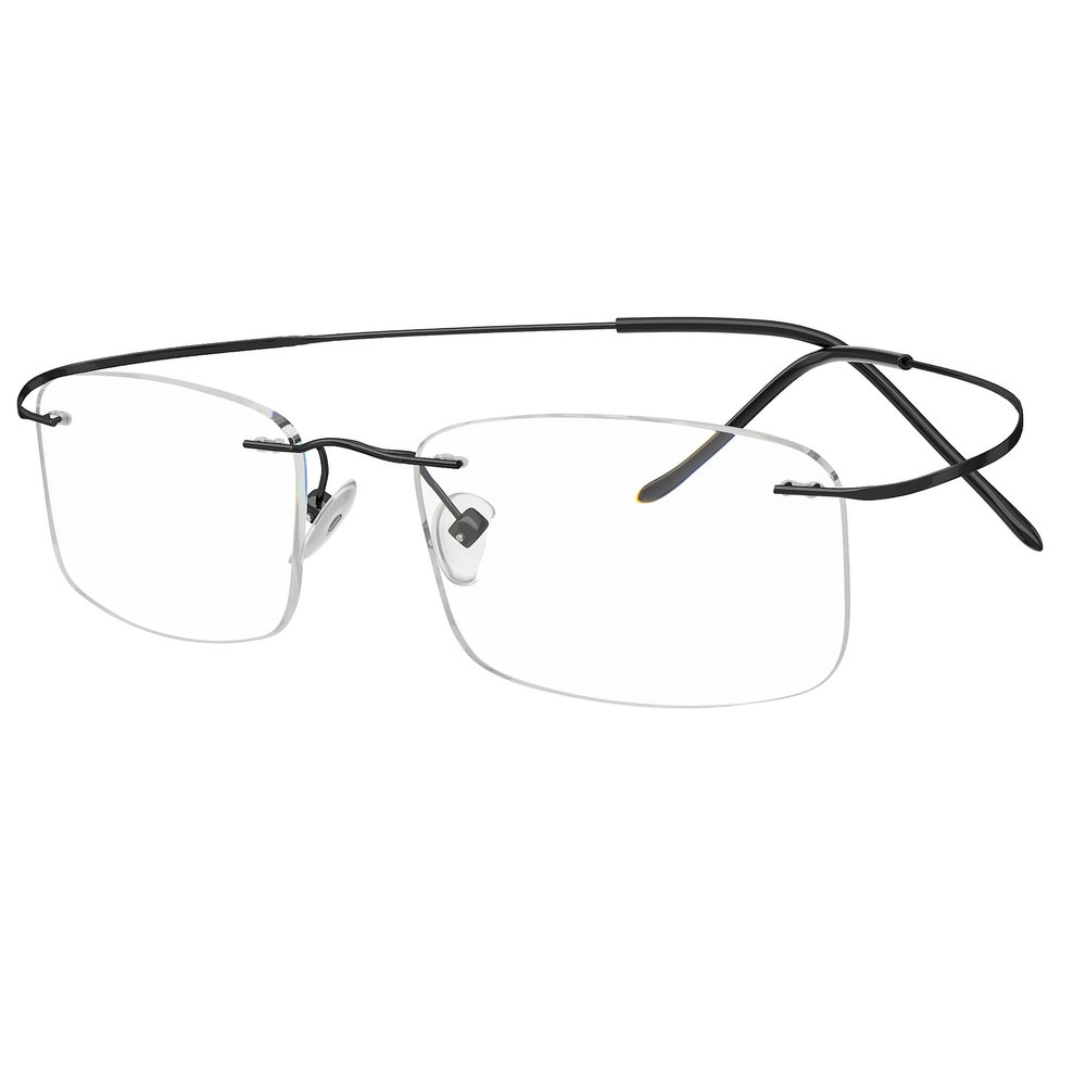 Eyekepper Titanium Rimless Reading Glasses Readers Men Women Black
