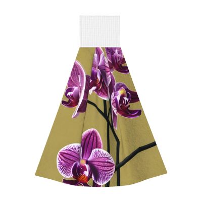 WZYCWB Beautiful Orchids Velvet Portable Towel, Children's Adult Bathroom Kitchen Hanging Towel, Hanging Super Absorbent Kitchen Towel