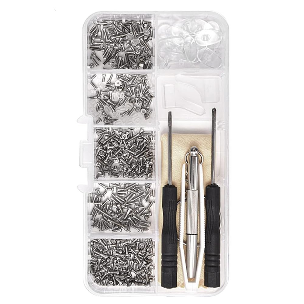 1 Set Glasses Repair Tool Kit Multiple Eyeglass Repair Kit Tools Spectacle Repair Kit for Repair Sunglasses Half-Rim Glasses Watches
