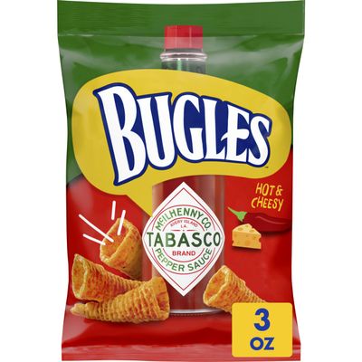 Bugles Tabasco Crispy Corn Snacks, 3 OZ