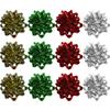 PMU Star Gift Bows Christmas Assortment (Red, Green, Silver, and Gold) Large 4-1/4 Inch (12Pkg) Pkg/1 view 1