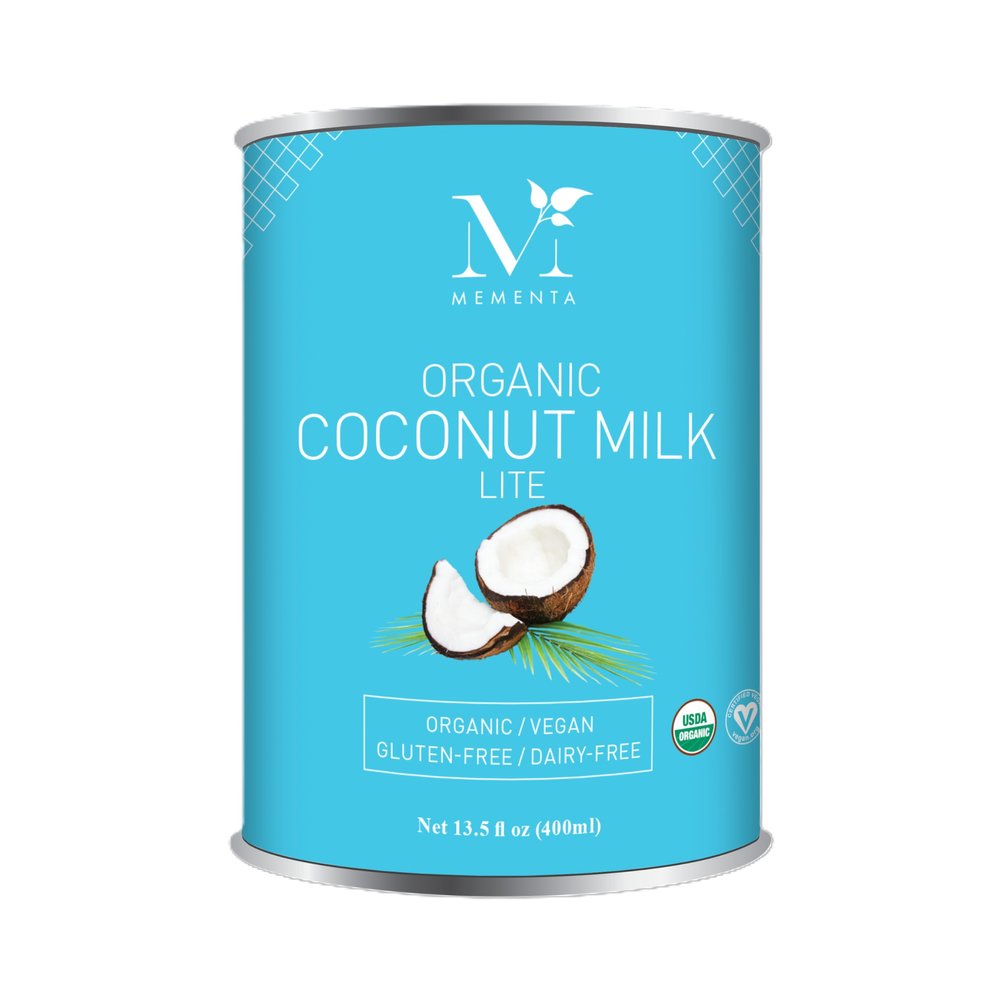 Mementa Inc Organic Lite Coconut Milk 9% Fat, Vegan, Plant-Based, Lactose-Free, 13.5 Fl Oz (Pack of 3) - Premium Organic Milk Alternative with Coconut Cream Richness