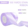 100 Yards 1 1/2 Inch Light Purple Ribbon Lavender Satin Ribbons for Gift Wrapping Purple Hair Party Ribbon Birthday Gift Wrapping Ribbons for Flowers Tree view 2