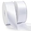 100 Yards 1-1/2 Inch White Ribbon, Fabric Satin Ribbon for Gift Wrapping, Wide Continuous String Ribbons, Flower Bouquet Wedding Bow Award Ribbons Making Decorations