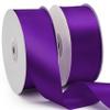 100 Yards 1-1/2 Inch Purple Ribbon Fabric Wide Ribbons for Flower Bouquet Silky Flower Ribbon Balloon Ribbons Taping Gift Box Purple Gift Bow Crafts Wreaths Supplies view 1