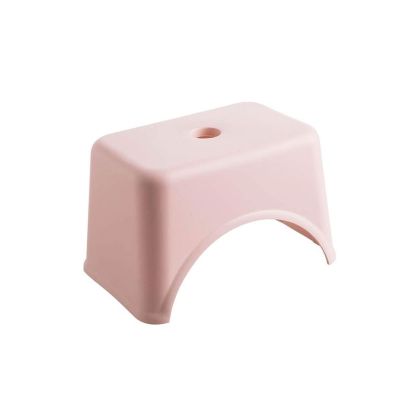 Creative Thicken Plastic Stools Non-Slip Bath Bench Step Stool Household Changing Shoes Stool for Living Room, Bedroom Padded Seat/Pink