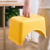Creative Thicken Plastic Stools Non-Slip Bath Bench Step Stool Household Changing Shoes Stool for Living Room, Bedroom Padded Seat/Pink view 2