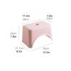 Creative Thicken Plastic Stools Non-Slip Bath Bench Step Stool Household Changing Shoes Stool for Living Room, Bedroom Padded Seat/Pink view 3