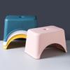 Creative Thicken Plastic Stools Non-Slip Bath Bench Step Stool Household Changing Shoes Stool for Living Room, Bedroom Padded Seat/Pink view 4