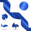 100 Yards 1-1/2 Inch Royal Blue Ribbon Gift Wrap Silk Ribbons Silky Polyester Ribbon Shiny Wide Fabric Ribbons for Crafts Money Bouquet Kit Wedding Bow Party Decor view 2