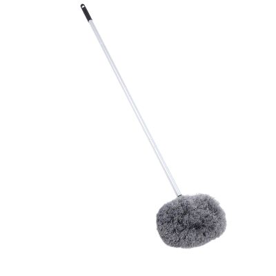 140cm Round Duster with 360 Rotation, Multifunctional Washable Extendable Long Handle Duster Tool for High Ceilings, Ceiling Fans and Furniture Dusting (Grey)