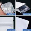 100 Pack Resealable Mylar Bag, Smell Proof Bags Resealable Packaging Supplies for Food Storage Small Business (White, 4.7" X 7.8") view 3