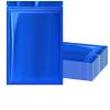 100 Pack Resealable Mylar Bag, Smell Proof Bags Resealable Packaging Supplies for Food Storage Small Business (Blue, 6.3" X 9.4") view 1