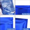 100 Pack Resealable Mylar Bag, Smell Proof Bags Resealable Packaging Supplies for Food Storage Small Business (Blue, 6.3" X 9.4") view 3