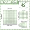 100Pcs Sage Green Plaid Napkins Green White Paper Napkin Checkered Party Supplies Scalloped Disposable 5 x 5inches Dinner Guest Napkins for Baby Shower Birthday Barbecue Wedding Spring Party Favor view 2