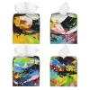 Football Graffiti Tissue Box Cover Sport Soccer Street Art Square Pu Leather Waterproof Tissue Box Holder for Car Bathroom Bedroom Office Tabletop Decor view 3