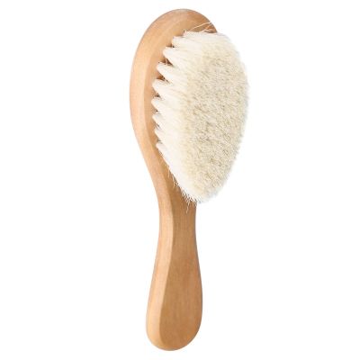 Goat Hair Soft Baby Brush, Wooden Handle, Detangle Hair,Scalp, Increase for Infant Grooming with Premium Materials
