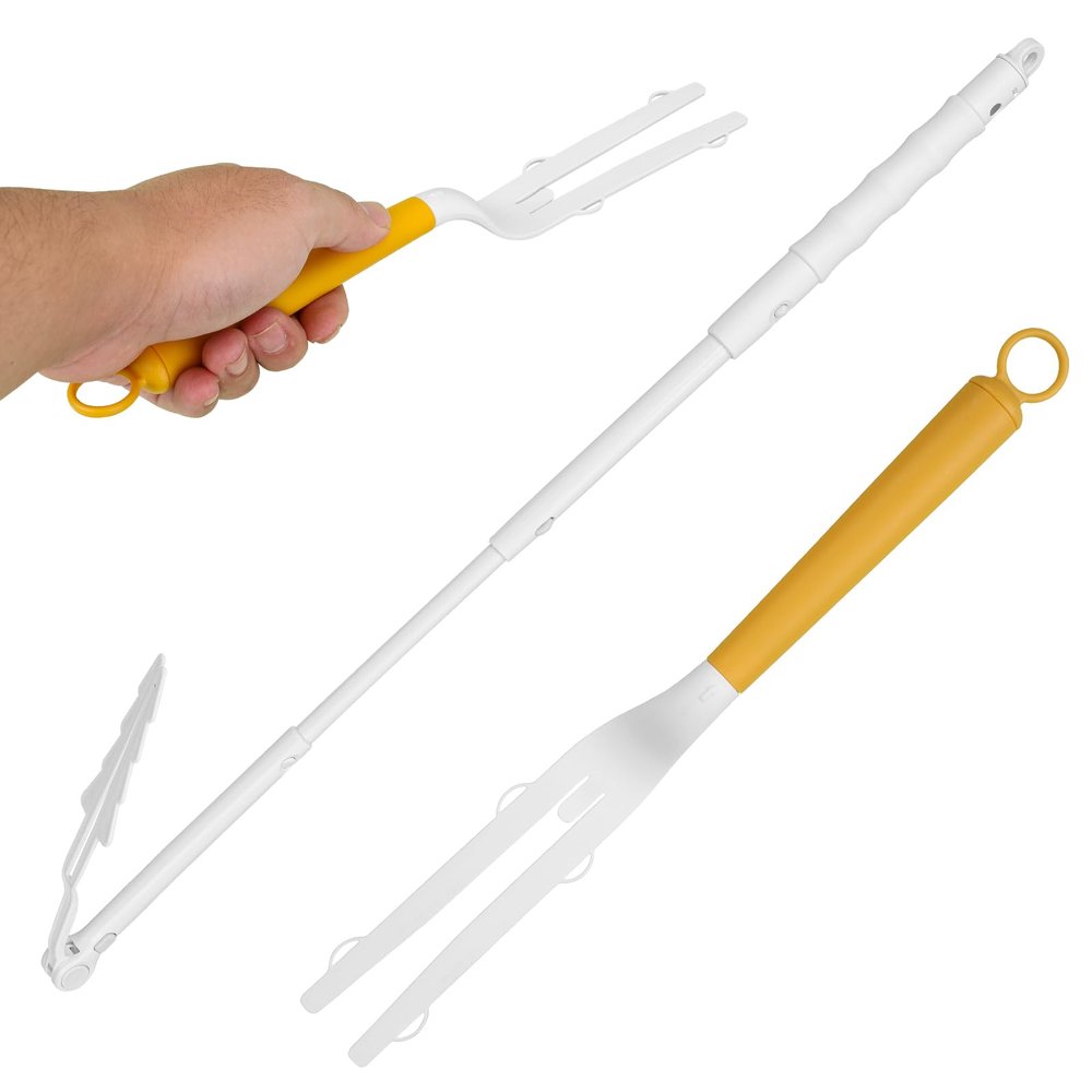 2pcs Handle Replacements for, Long Extended Handle Telescopic Extended Pole Adjustable Length Duster Refills Handle for Home Cleaning (White & Yellow)