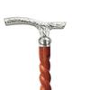 Nickel Vintage Walking Cane Wooden Walking Stick Brass Handle Gift for Men & Women (PFYU) view 2