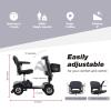 4 Wheel Powered Mobility Scooters 400 Lb Capacity Electric Powered Wheelchair Device - Compact Heavy Duty Mobile for Travel, Adults, Elderly - USB Charging Port 16 Miles Long Range-Grey view 4