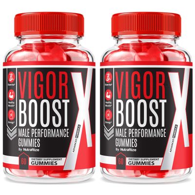 (2 Pack) Vigor Boost X - Vigor BoostX Performance Gummies For Men, Official VigorBoost X Male, VigorBoostX Gummys For Energy Levels and Performance, Official Vigor Boost X Review (120 Gummies)