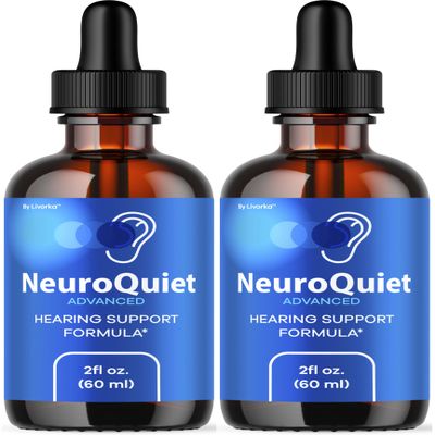 (2 Pack) NeuroQuiet Drops - Official NeuroQuiet Daily Hearing Support All Natural Clean Liquid Advanced Formula for Ear Health, Auditory Clarity & Inner Ear Balance Reviews, 2 Bottles for 2 Months