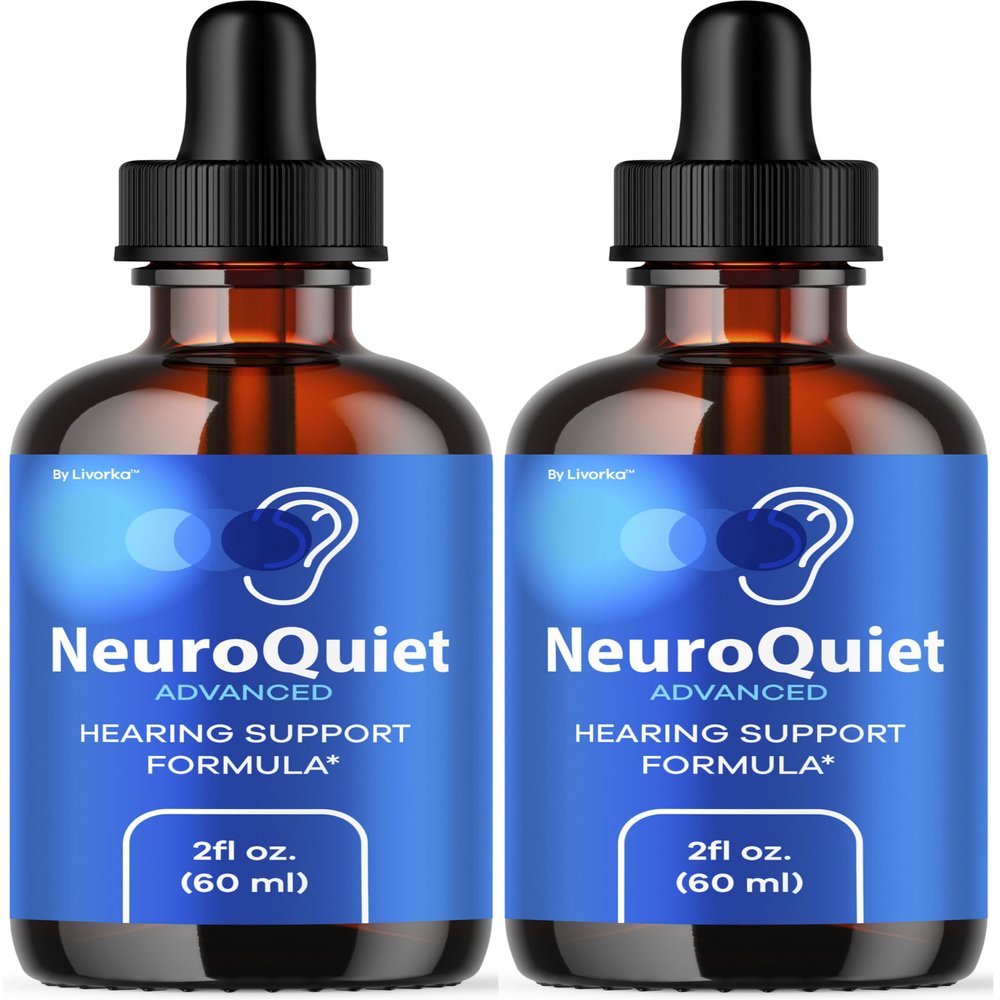 (2 Pack) NeuroQuiet Drops - Official NeuroQuiet Daily Hearing Support All Natural Clean Liquid Advanced Formula for Ear Health, Auditory Clarity & Inner Ear Balance Reviews, 2 Bottles for 2 Months