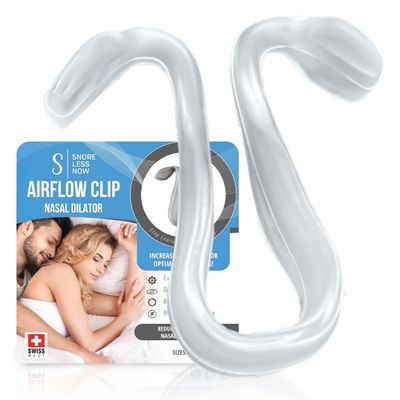 Airflow Clip Swiss-Made Nasal Dilator by SnoreLessNow | Anti-Snoring Nose Clip | Nasal Dilators for Sleeping & Breathing, BPA-Free Nasal Expander for Deviated Septum Relief | Nasal Dilator for Snoring