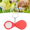 Magnifier Keychain 10X Magnification Foldable Portable Mini Magnifying Glass with Key Ring for Outdoor Reading (Red) view 2
