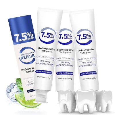 7.5% Hydroxyapatite Toothpaste Hydroxyapatite Toothpastes for Enamel Protection and Tooth Strengthening, Repair and Protect Toothpaste 4.23oz (White*3PCS)