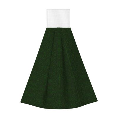 SamLng Hunter Green Floral Petals Pattern Coral Velvet Hand Wipes Absorbent Cleaning Cloths for Kitchen, Bathroom, Living Room, and Outdoor Use