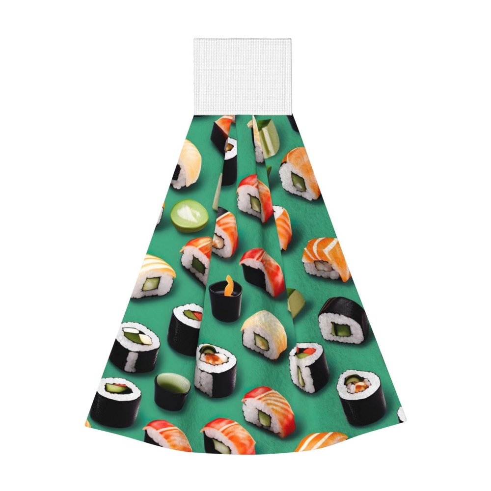 SamLng Sushi Food Coral Velvet Hand Wipes Absorbent Cleaning Cloths for Kitchen, Bathroom, Living Room, and Outdoor Use
