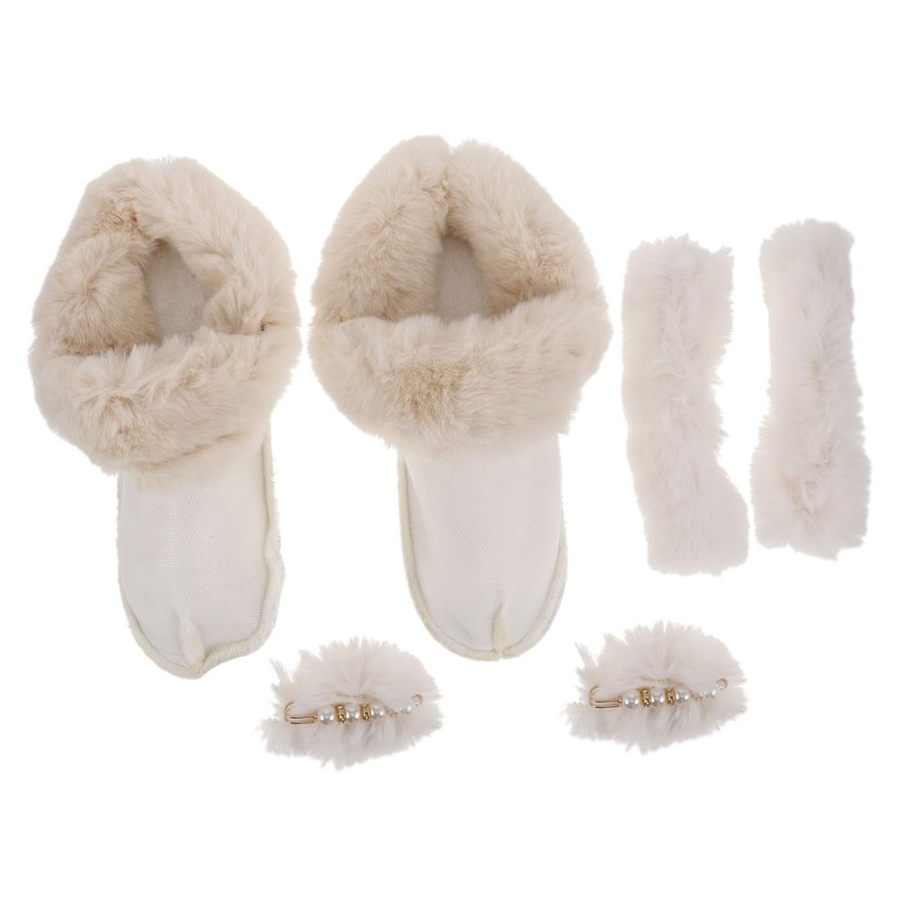 BRIGHTFUFU Cozy Plush Winter Shoe Liners for Women Detachable Washable Thick Insoles for Clogs and Slippers Warm Cotton Inner Soles with Pompom Charm