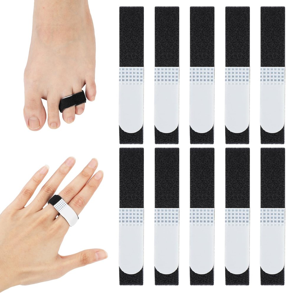 10 Pcs Finger Tape Toe Wraps, Finger Loop Hook Straightener Tape Finger Support Bands Buddy Tape Finger Splint Finger Splint Brace Buddy Straps for Fingers and Broken Toes