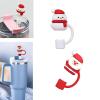 2Pcs Reusable Silicone Straw Covers Caps Lovely Christmas Straw Plug Drinking Straw Tip Lid For Tumblers view 2