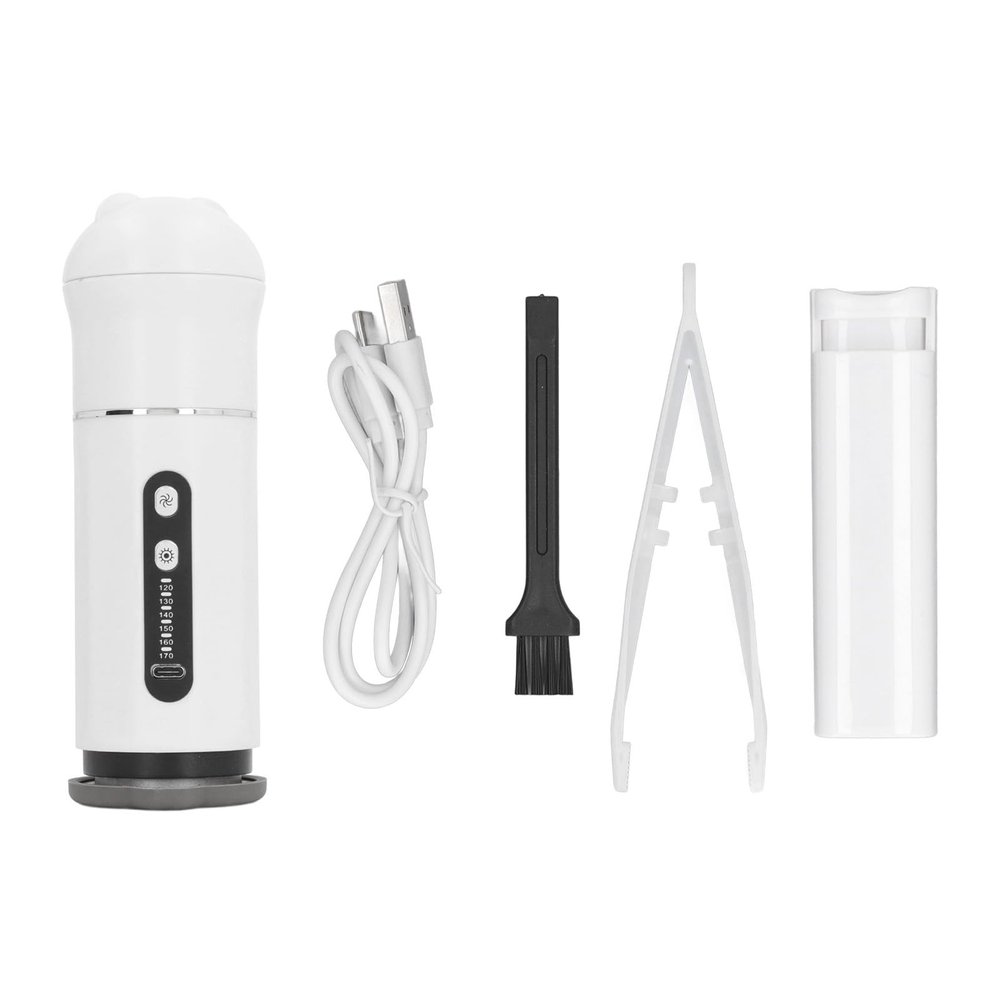 Portable Handheld Iron,2-in-1 Lint Remover & Mini Steam Iron - Rechargeable Handheld Electric Garment Steamer for Home, Travel, and Business - Compact and Convenient White Design (White)