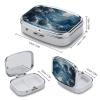 Pill Box 2 Compartment Medicine Pill Organizer Portable Pill Box for Pocket Or Purse Decorative Metal Medicine Pill Container to Hold Vitamins/Supplements/Meds view 2