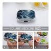 Pill Box 2 Compartment Medicine Pill Organizer Portable Pill Box for Pocket Or Purse Decorative Metal Medicine Pill Container to Hold Vitamins/Supplements/Meds view 4