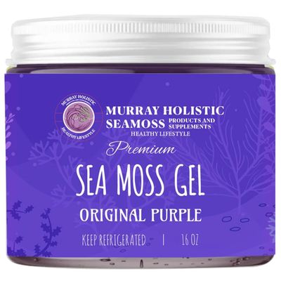 Sea Moss Gel Organic Raw Purple Chondrus Crispus (Irish Moss) Sea Moss Gel 8oz and 16oz | Delicious Superfood | Nutrient-Rich Booster | Savor the sweet and refreshing taste (16 Fluid Ounces)