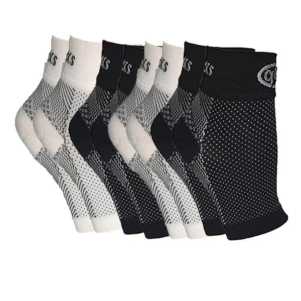 mmHg Compression Foot Sleeves Pain Relief, Arch Support, All-Day Comfort (4 Pair)