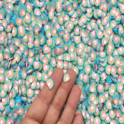 10mm Pastel Mallow Rainbow Polymer Clay Sprinkles, Kawaii Fake Sprinkle Slice Mix for Decoden and Crafts - Non-Edible (15 gram Bag)