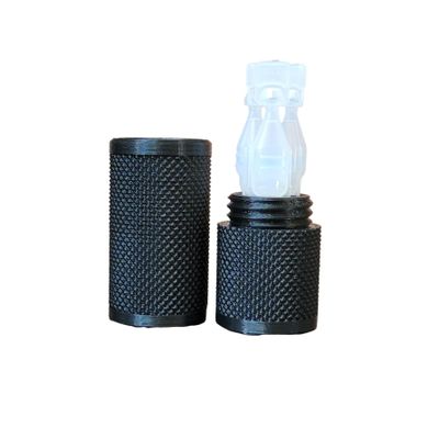Znet3D Eye Drop Vial Holder & Travel Carry Case - Securely Holds Three (3) Single-Use Vials - Screw-On Lid, Knurled Pattern - Keep Vials Safe & Secure While Traveling (White/Red)