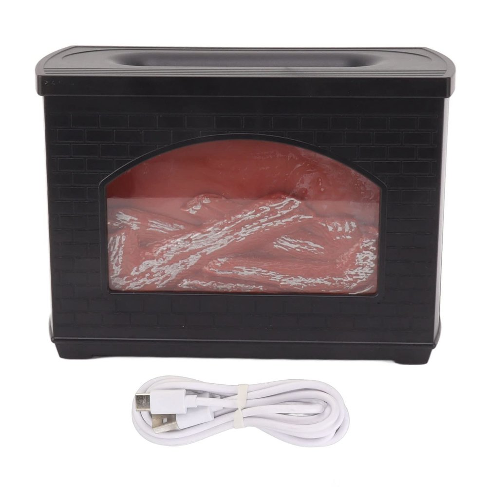 270ml Fireplace Flame Diffuser, Flame Effect Fireplace Diffuser, Desktop Essential Oil Diffuser Mist Humidifier, Waterless Automatic Switch-Off (Fireplace)