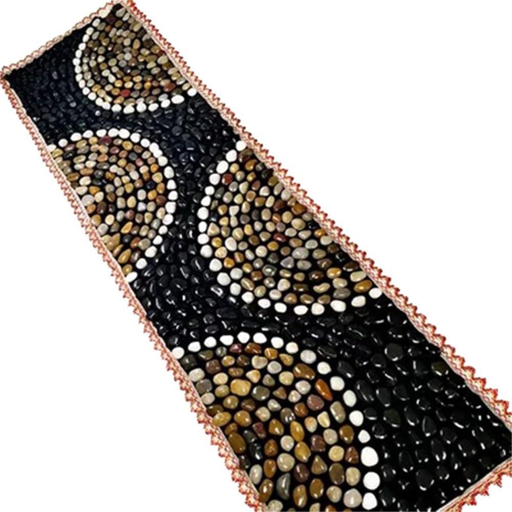 LemNin Pebble Foot Massage Cushion,Foot Massage Mat, Acupressure Mat, Natural Jade Stone Road, ForAcupressure Relaxes Tiredness(50x200cm-I)