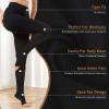 NURCOM 20-30 mmHg Compression Pantyhose for Women & Men, Open Toe Medical Compression Stockings, Waist High Opaque Compression Tights, Graduated Support for Varicose Veins, Edema, DVT, Post Surgery view 3