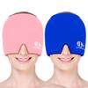 2Pcs Migraine Relief Cap, Soothing Headache Ice Face Mask Products, Hot and Cold Therapy, Migraine Headache Relief Cap for Migraine, Sinus, Puffy Eyes, Tension, Stress and Hangover (Pink+Blue) view 1