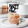 18pcs Black Glitter Happy 42nd Dessert Cupcake Topper Pick for Funny Legend Since 1984 Theme Decor Supplies Men Women Happy 42 Birthday Party Decoration view 3