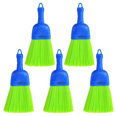 5 Pcs Whisk Broom Poly Fiber Handheld Brush Hand Broom Outdoor Broom Car Broom with Hang Hole for Cleaning Indoor Porches Floors Decks Driveways Dirt Dust